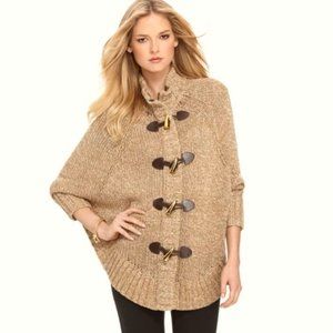 Michael Kors Sweater Toggle and Zipper Poncho sz XS with oversized fit